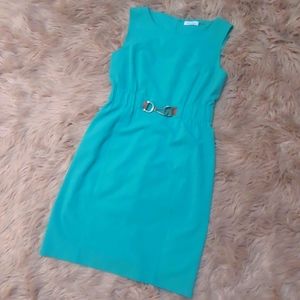 Calvin Klein Turquoise Sleeveless Sheath Dress